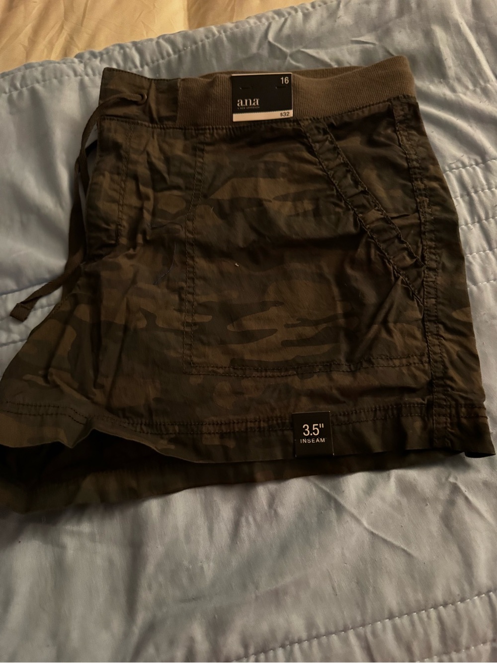 A.N.A Green Camo Pull-On Shorts
